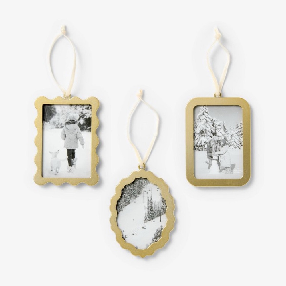 Christmas Threshold Picture Frame Ornament Set designed with Studio McGee.